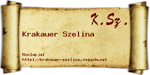 Krakauer Szelina névjegykártya